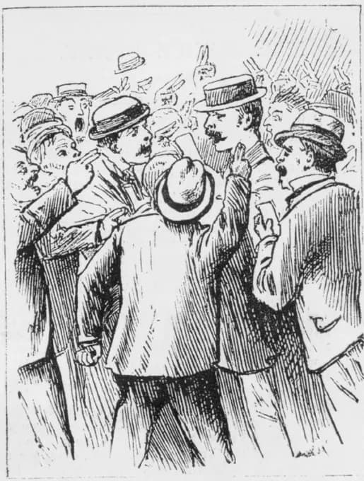 La corbeille : « tout le monde veut acheter », New York, 1873.